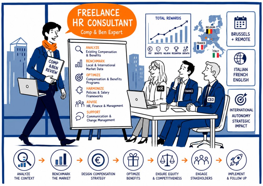 Comp & Ben Freelance HR Consultant speaking Italian, French & English - Brussels + Remote