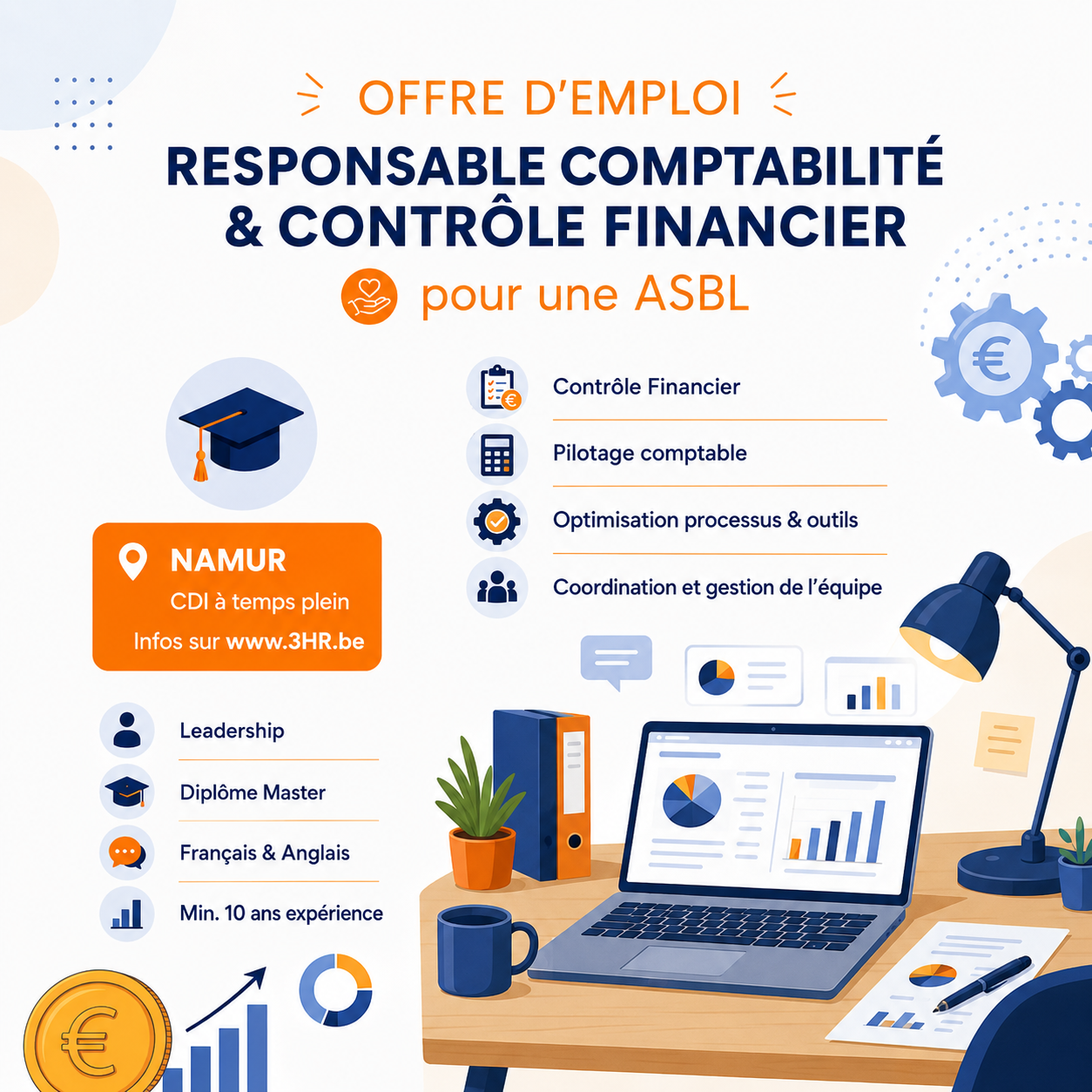 Responsable du Pôle Comptabilité et contrôle financier pour une ASBL